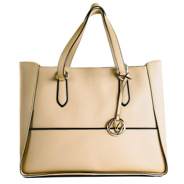 Gabby Tote in Beige Saffiano Leather