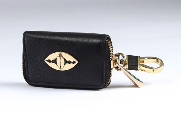 Key Holder in Pebble Leather - Black