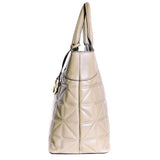 Leah Tufted Tote in Smooth Leather - Nuciano Handbags