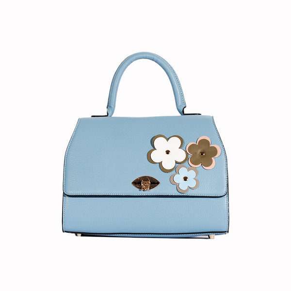 Tatum Handbag in Pebble Grain and Nappa Leather - Nuciano Handbags