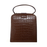 JEMMA IN CHOCOLATE CROC-EMBOSSED LEATHER