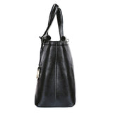 Aaliyah Tote Handbag in Black Pebble Leather