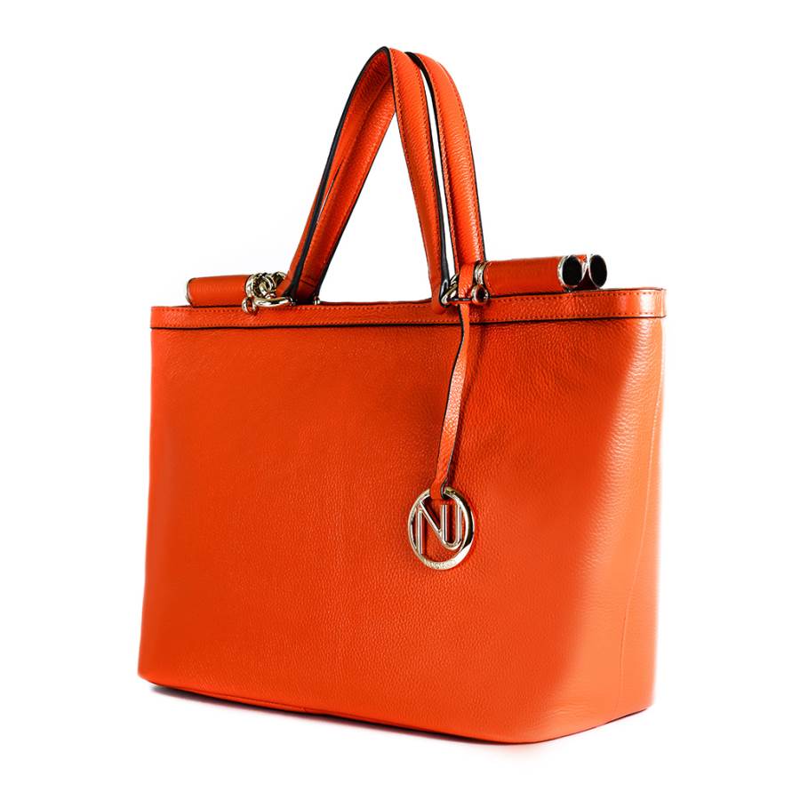 Aaliyah Tote Handbag in Orange Pebble Leather – Nuciano Handbags