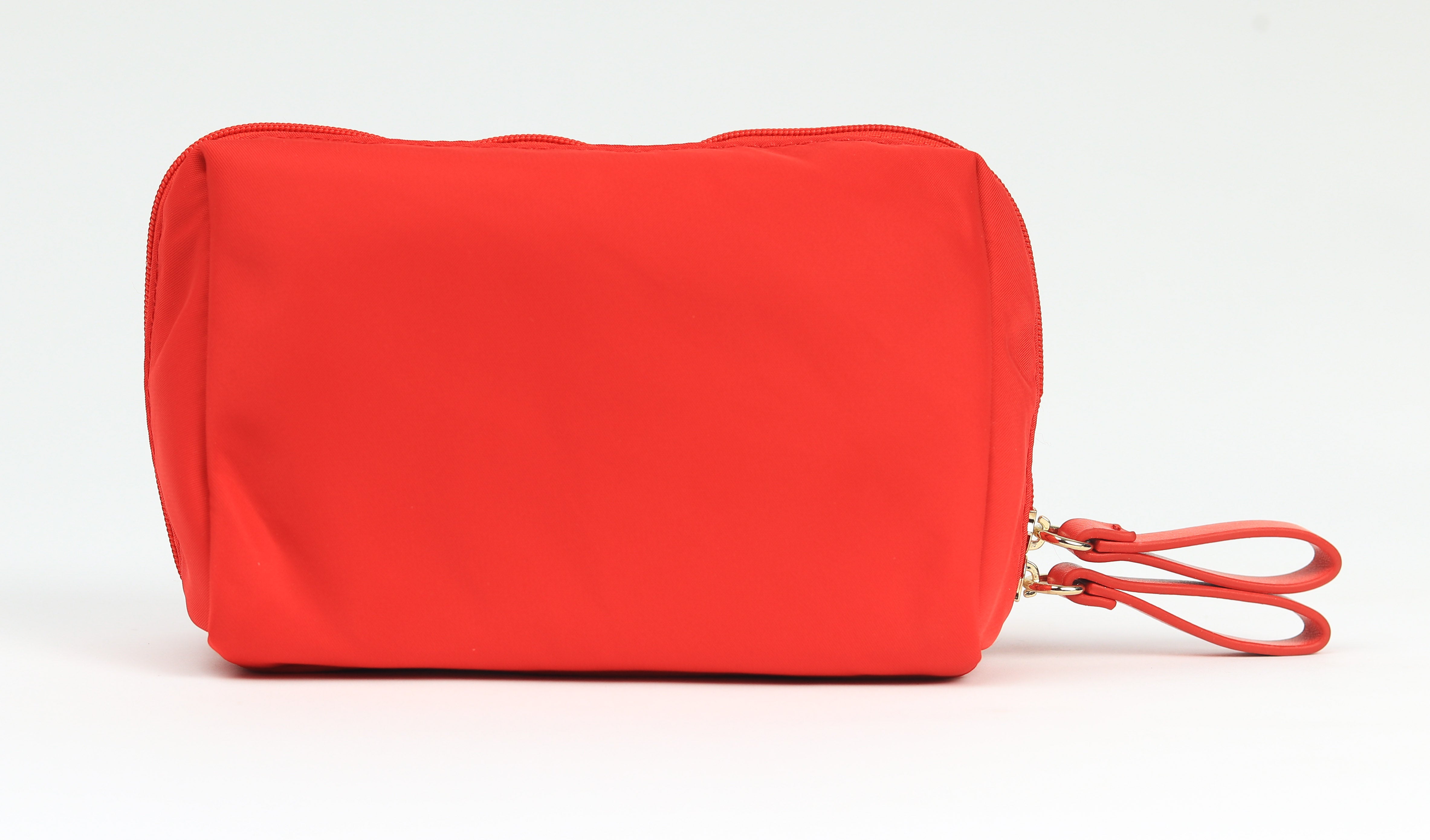 Cris Notti Red Bamboo Square Cosmetic Bag 