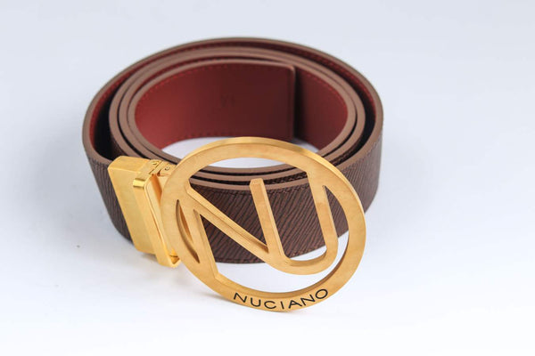 Men's Reversible Leather Belt - Chocolate Brown/Burgundy