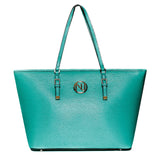 ANGELIQUE TOTE IN GREEN RIPPLE GRAIN LEATHER