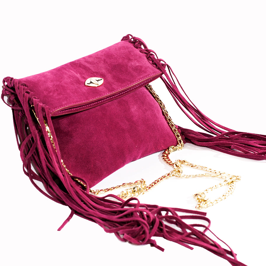 Sharae Handbag in Wine Red Suede Leather – Nuciano Handbags