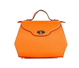 Aurene Handbag in Orange Pebble Grain Leather