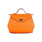 Aurene Handbag in Orange Pebble Grain Leather