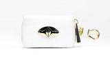 Key Holder in Pebble Leather - White